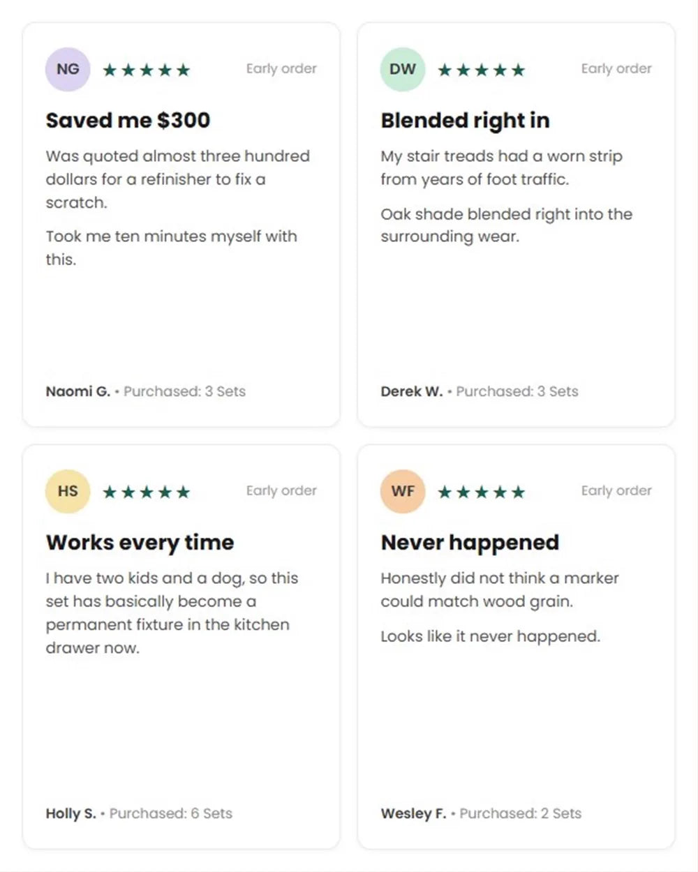 Customer reviews of the ScratchZero Wood Repair Set